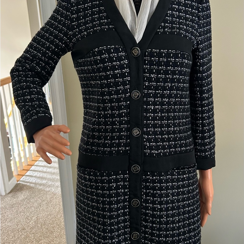 Sandro Elegant Coat Dress size 38 / S, multicolor with with shiny thread, tweed
